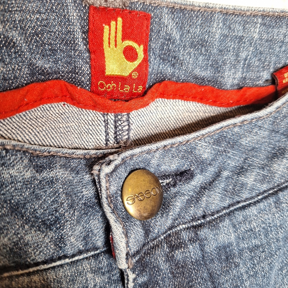 Sasson Ooh La La Vintage Bootcut Boogie Embellished Pockets High Rise Jeans Sz 8 - Picture 10 of 11